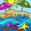 Illustration: in spiaggia in spiaggia