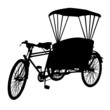 three wheel bicycle taxi  silhouette vector