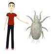 3d render of cartoon character with mite