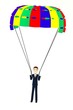 3d render of cartoon character with parachute