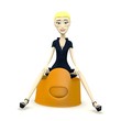 3d render of cartoon character on pot