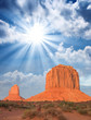 Wonderful view of famous Buttes of Monument Valley at sunset, Ut