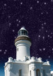 Photo: Lighthouse upward view against starry sky Lighthouse upward view against starry sky