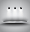 Shef with 3 spotlights lamp with directional light