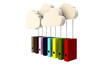 Illustration: clouds and folders clouds and folders