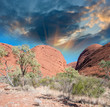 Photo: Beautiful rocks of Australian Outback against colourful sky Beautiful rocks of Australian Outback against colourful sky