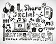 Vector: Set of hand drawn social doodles Set of hand drawn social doodles