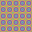Bright colorful abstract circle shapes seamless pattern.