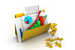 Business graph and chart in folder.