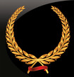 Laurel wreath with red ribbon set