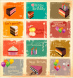 Set of cake cards grunge template