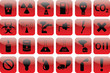 Vector: set of icons pollution RED set of icons pollution RED