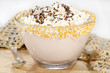 strawberry yogurt with whipped cream
