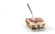 tiramisu dessert isolated on white