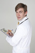 Studio portrait of a confident young doctor