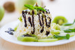 milk cheese with kiwi