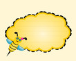 Note paper background with bee