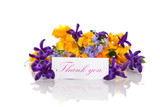 spring bouquet of flowers with gratitude