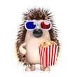 Cute hedgehog at the cinema