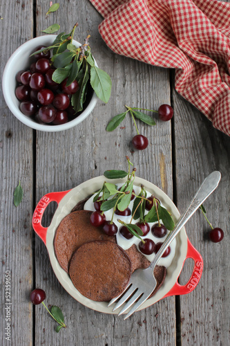Photo: Chocolate pancakes with cocoa Chocolate pancakes with cocoa