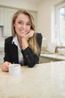 Woman drinking coffee at morning