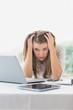 Businesswoman getting frustrated
