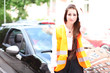 Photo: attraktive Frau am Auto attraktive Frau am Auto