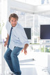 Office worker messing about
