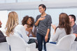 Photo: Happy patient has a breakthrough in group therapy Happy patient has a breakthrough in group therapy