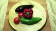 Verduras en movimiento circular