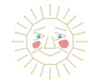 sun face made of yellow matches