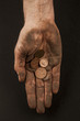 Dirty hand with coins 3