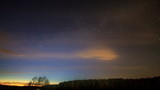 The Milky Way rotates around the pole star, then dawn.