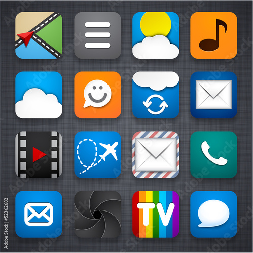 Vector: Set of app icons. Set of app icons.