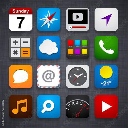 Vector: Set of app icons. Set of app icons.