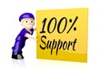 3d graphic of a isolated support icon  on yellow post box