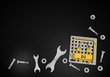3d graphic of a regular folder sign on black technic background