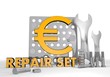 Illustration of a isolated house sign repair set