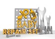 Illustration of a isolated house sign repair set