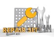 Illustration of a isolated house sign repair set