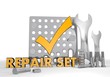 Illustration of a isolated house sign repair set