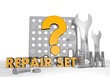 Illustration of a isolated house sign repair set