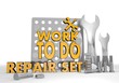 Illustration of a isolated house sign repair set
