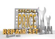 Illustration of a isolated house sign repair set