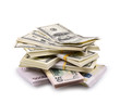 packs of dollars and euro
