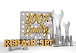 Illustration of a isolated house sign repair set