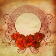 Vintage grunge background with roses