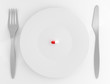Illustrazione: Capsule pill on plate Capsule pill on plate