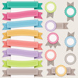 Set of ribbons and stamps.