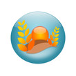 Button with wheat logo